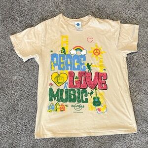 Hard Rock Cafe Beige Peace Live Music Tee